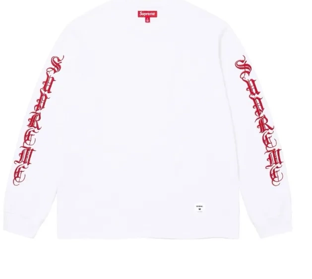 Gothic S-XL FW24 White Long Black and TEE LS OLD Sleeve English 0805